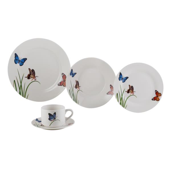 APARELHO DE JANTAR DE PORC 20PCS BUTTERFLIES