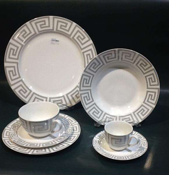 APARELHO DE JANTAR DE PORC NEW BONE 42PCS ZIG ZAG