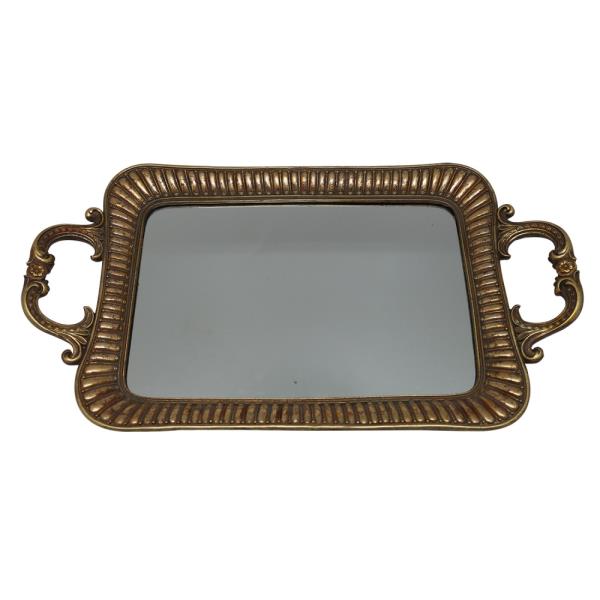 BANDEJA RESINA C/ BORDAS TRAB. OURO VELHO