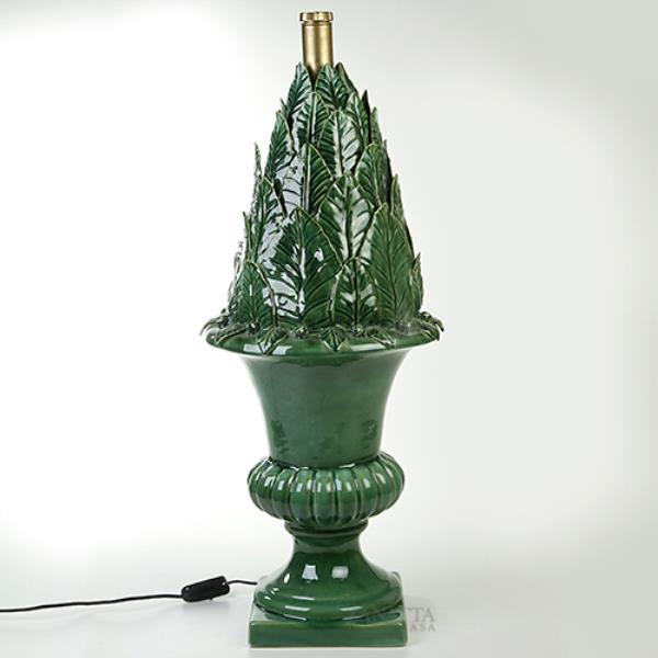 BASE DE ABAJUR ANFORA TORRE DE FOLHAS