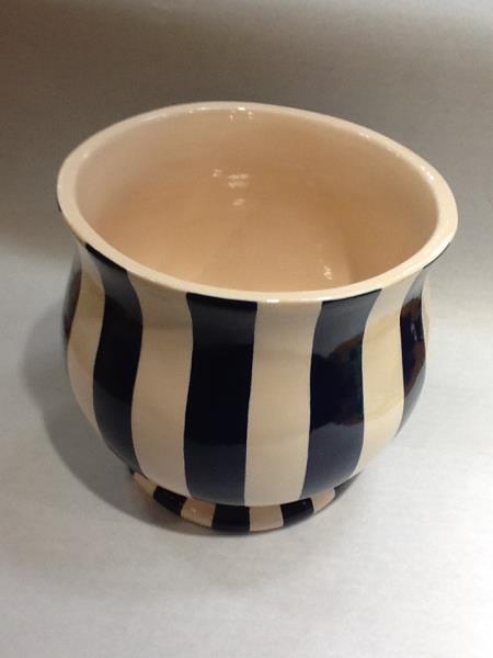 CACHEPOT AZUL C/ LISTRA FAIANCO