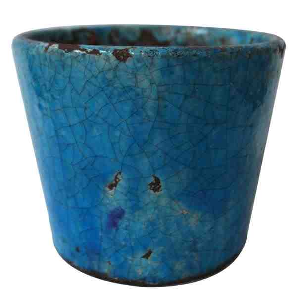 CACHEPOT DECORATIVO CERAM. AZUL CLARO 14X12CM