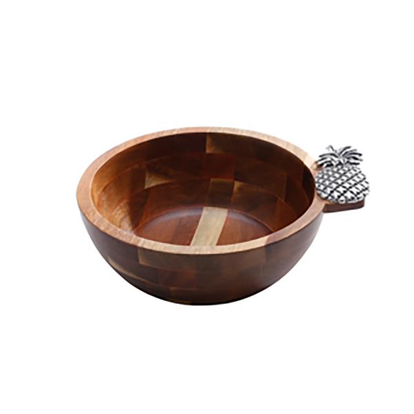 BOWL DE ACACIA ABACAXI PRATA