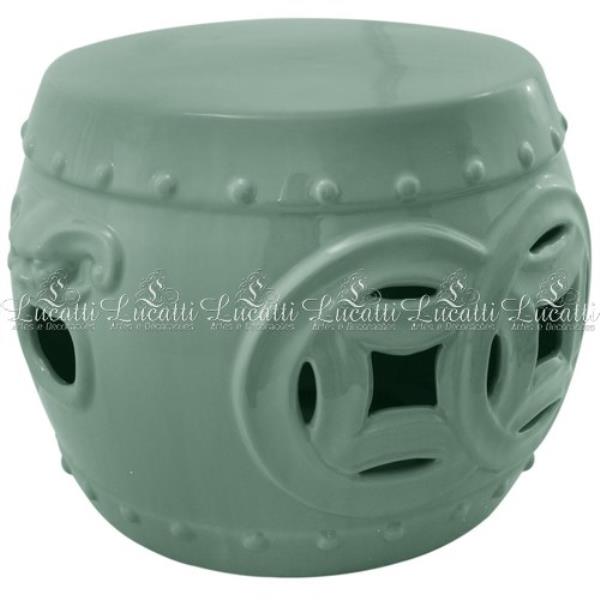 BANQUETA EM CERAMICA VERDE