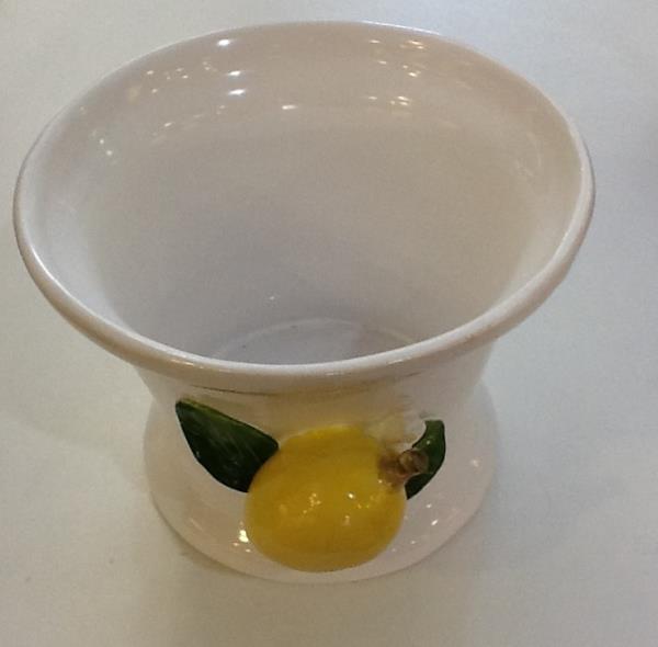 CACHEPOT BRANCO C/ LIMAO P