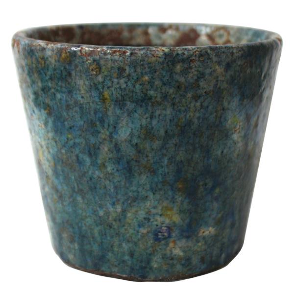 CACHEPOT DECORATIVO CERAMICA VERDE ESCURO 14X12CM