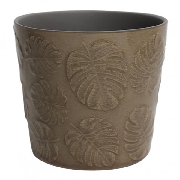 CACHEPOT DE CERAM. COSTELA DE ADAO BEGE