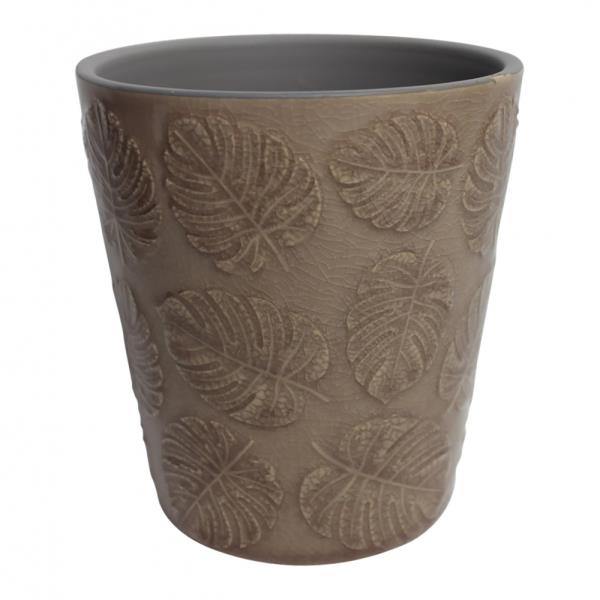 CACHEPOT DE CERAM. COSTELA DE ADAO BEGE