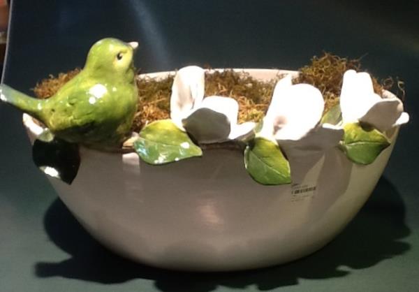 BACIA DE HIBISCO C/ PASSARO GORDO