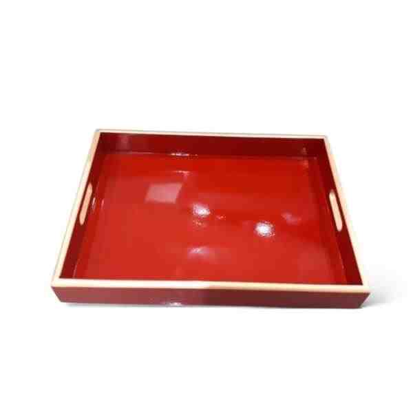 BANDEJA AGAIN P VERMELHO MEIA C/ FILETE DOURADO