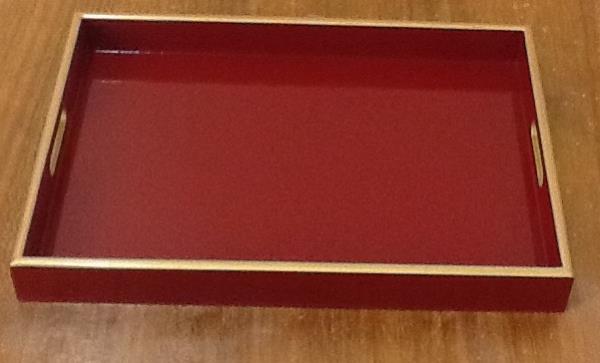 BANDEJA AGAIN M VERMELHO MEIA C/ FILETE DOURADO