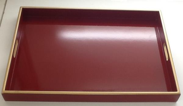 BANDEJA AGAIN G VERMELHO MEIA C/ FILETE DOURADO