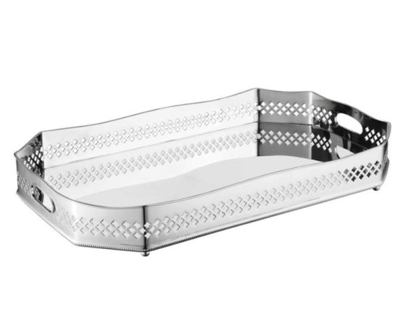 BANDEJA COM GALERIA OITAVADA 52X31X9CM