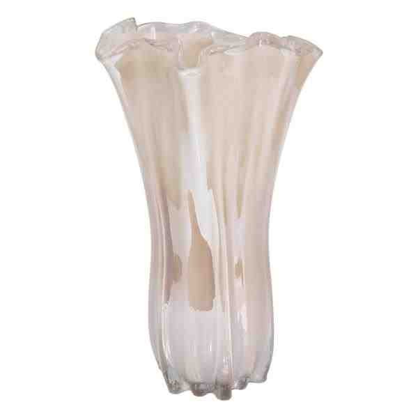 VASO VIDRO BRANCO 20X38CM
