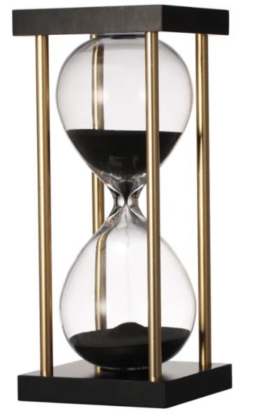 AMPULHETA VIDRO E MAD C/ AREIA COLORIDA MOGLAR BLACK