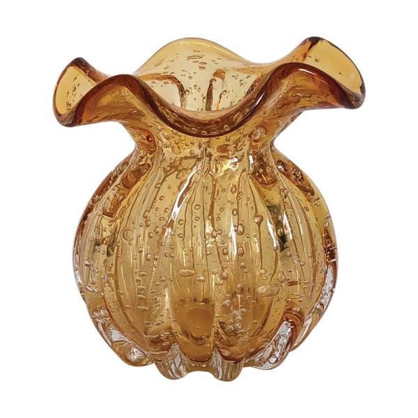 VASO VIDRO AMBAR MURANO 10X10X11CM