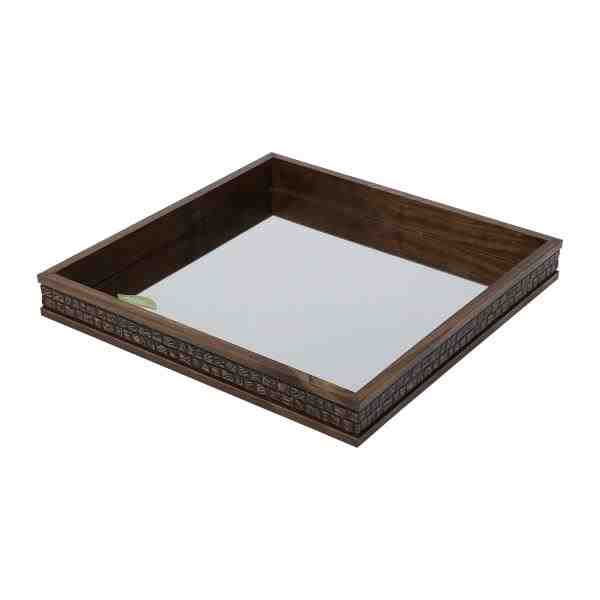 BANDEJA MAD C/ ESPELHO COQUINHO 36X36X4,5CM