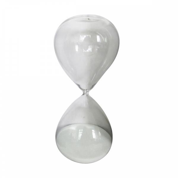 AMPULHETA VIDRO C/ AREIA BRANCA 15MIN