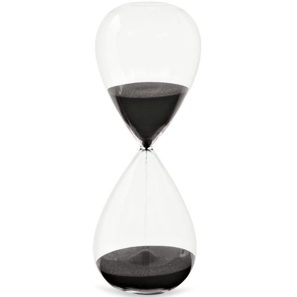 AMPULHETA PRETA EM VIDRO