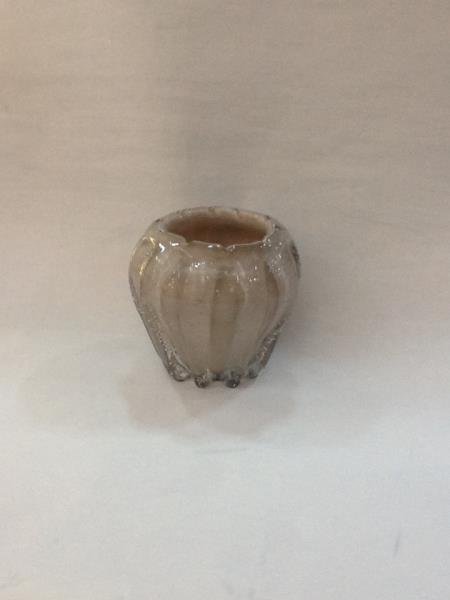 VASO DECORATIVO EM VIDRO BEGE