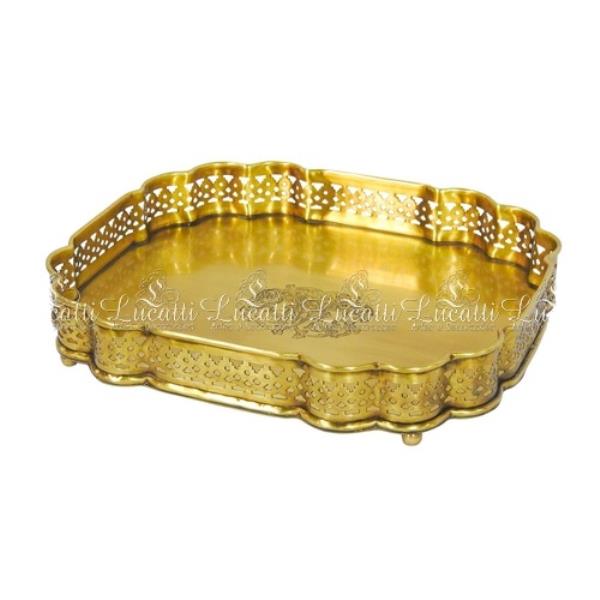 BANDEJA DOURADA EM METAL