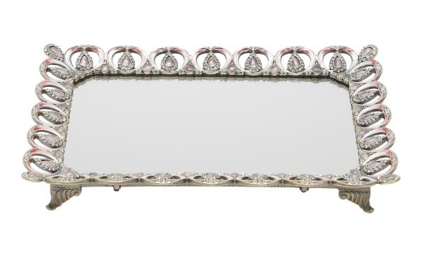 BANDEJA ZAMAC C/ FDO ESPELHADO 25,5X19X3,5CM