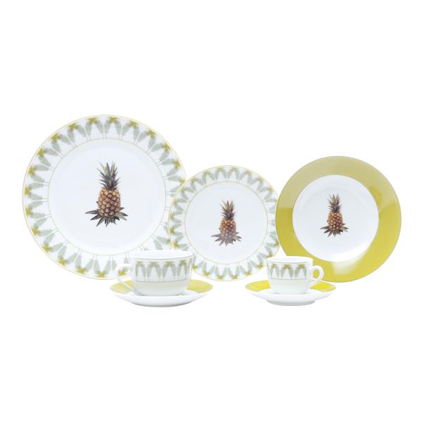 AP DE JANTAR 42PC DE PORCELANA SUPER WHITE PINEAPPLE MAIL BOX