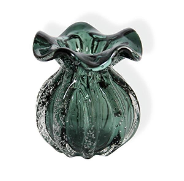 VASO DE VIDRO SODO-CALCICO ITALY VERDE ESMERALDA 10X11CM