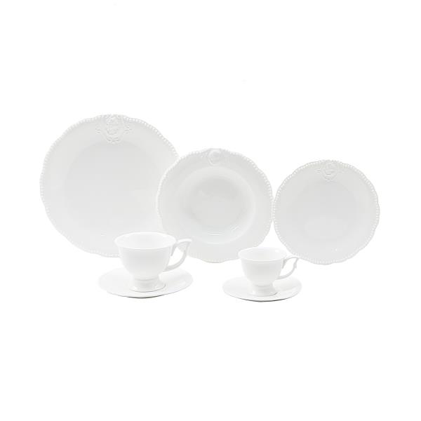 AP DE JANTAR 42PC DE PORCELANA SUPER WHITE QUEEN