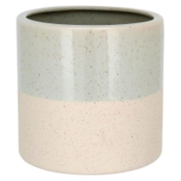 CACHEPOT 23X24CM CER BEGE/VERDE HOME CO VINCE