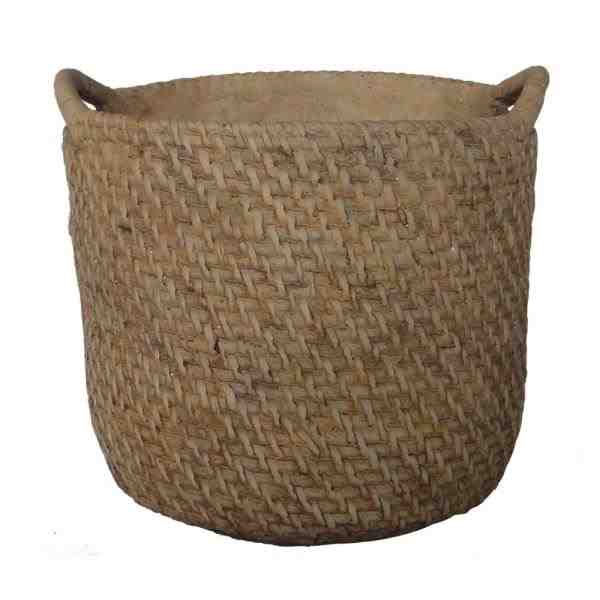 CACHEPOT C/ DESENHO DE CORDA DE CIMENTO