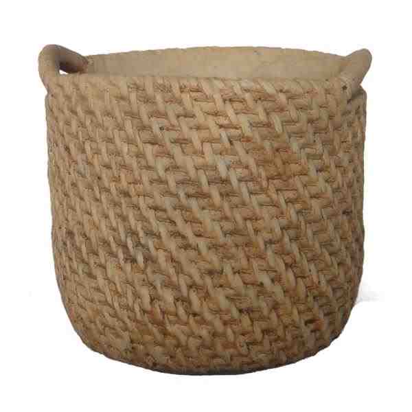 CACHEPOT C/ DESENHO DE CORDA DE CIMENTO