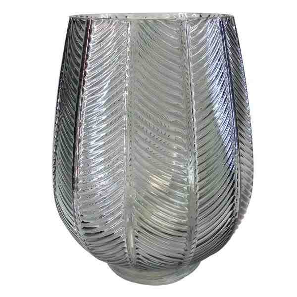 VASO DE VIDRO TRANSP FUME 19,5X19,5X25CM