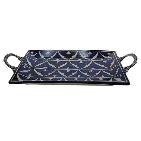 BADEJA DE CRAMICA C/ HASTES EM METAL