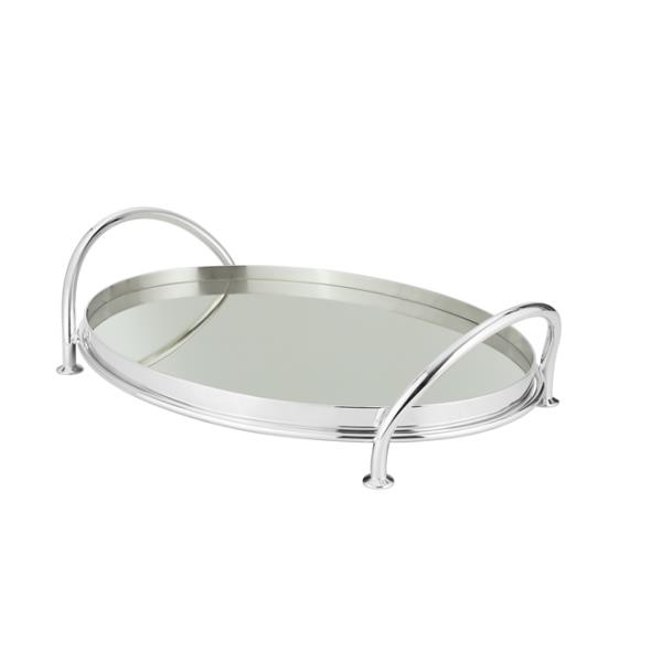 BANDEJA FIOCCO OVAL GRD C FUNDO ESPELHO 76X50X19CM