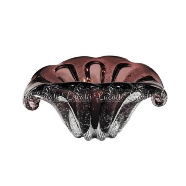 BOWL DECORATIVO EM VIDRO VIOLETA