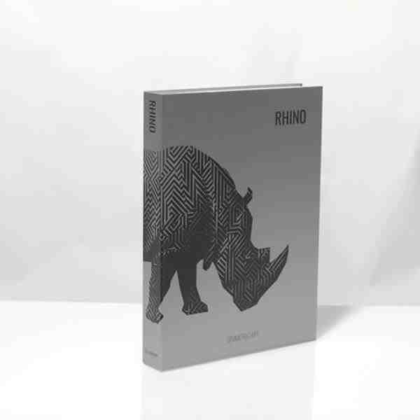 BOOK BOX METALIZADO RHINO GEOMETR 36X27X5CM