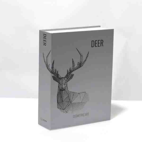 BOOK BOX METALIZADO DEER GEOMETRIC 26X20X7CM
