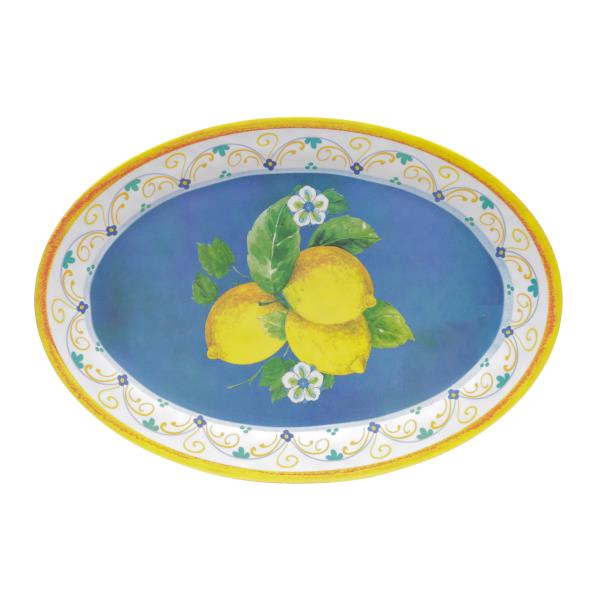 BANDEJA MELANINA OVAL LEMONS 41X28X2CM