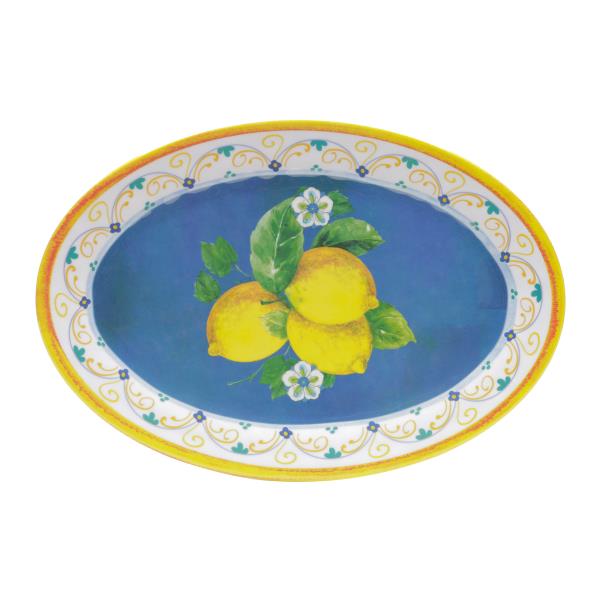 BANDEJA MELANINA OVAL LEMONS 51X36X2CM
