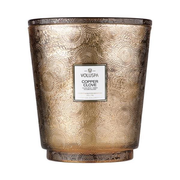 VELA POTE VIDRO +250H 5 PAVIOS COPPER CLOVE