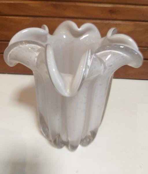 VASO DECOR EM VIDRO BEGE