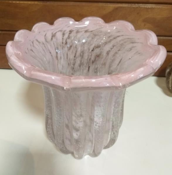 VASO DECOR EM VIDRO ROSA