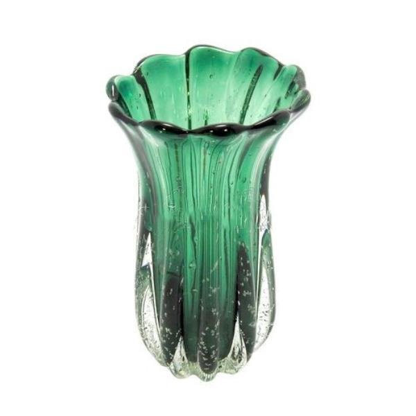 VASO DECOR EM VIDRO VERDE