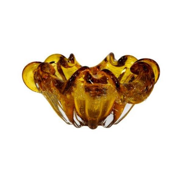 BOWL DECORATIVO EM VIDRO AMBAR