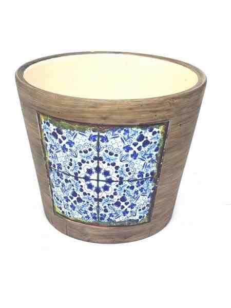 CACHEPOT DE CERAMICA AZUL M