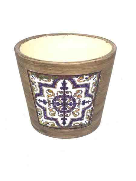 CACHEPOT DE CERAMICA AZUL P