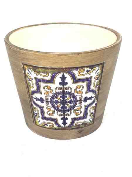 CACHEPOT DE CERAMICA AZUL G