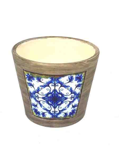 CACHEPOT DE CERAMICA AZUL P