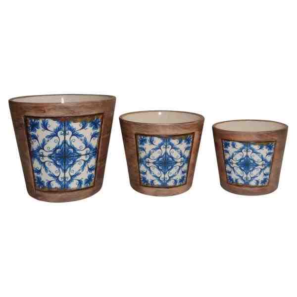 CACHEPOT DE CERAMICA AZUL M